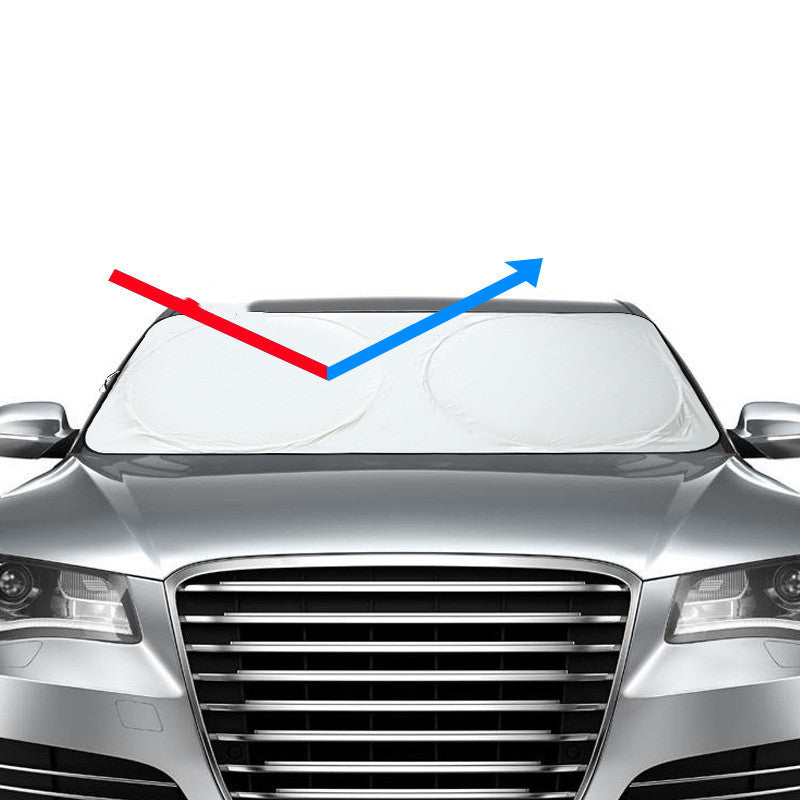 Car sun shade with suction cups blocking UV rays for baby protection