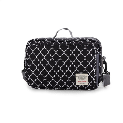 Portable diaper storage bag demonstrating spacious capacity for baby supplies