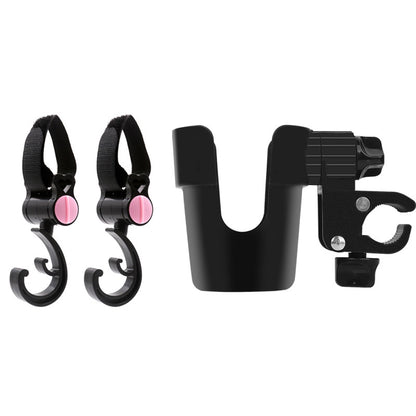 Multifunctional rotating hook for baby stroller with multiple bags hanging