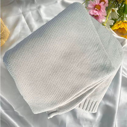 Personalized Knitted Cotton Baby Blanket