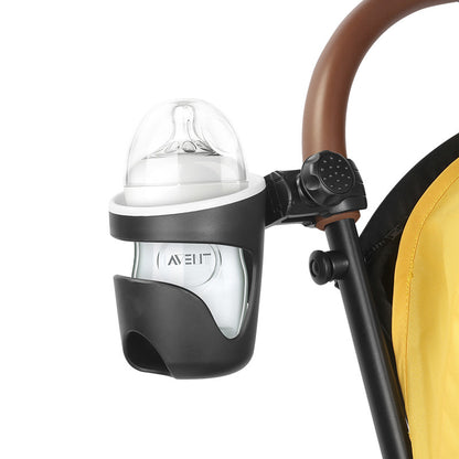 Baby bottle holder attached to a stroller handle