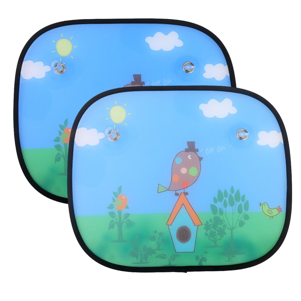 Car window sun blocker showing mesh design for visibility and ventilation
