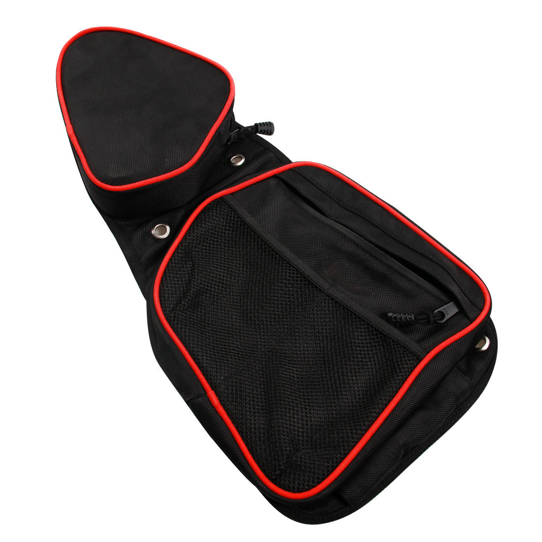 Black case with red trim on a white background