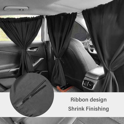 5 Pcs Car Privacy Curtains 2 Side Window Sun Shade Removable Windshield Shades