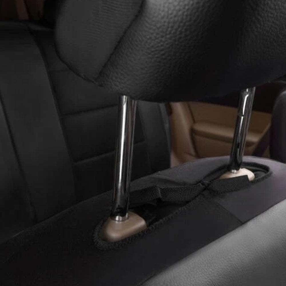 9pcs Full Set Universal PU Leather Seat Covers Protectors Non-Slip Cover--BLACK