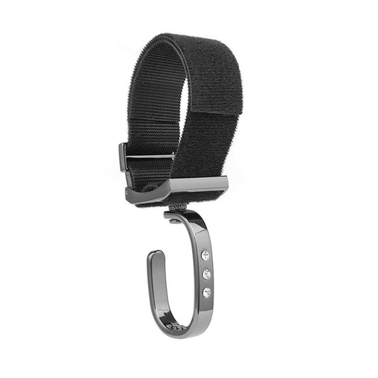 Multifunctional metal stroller hook with zinc alloy construction in black