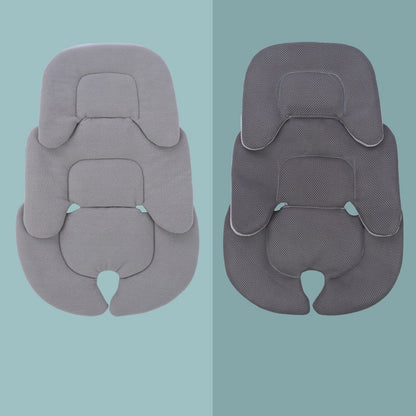 Soft padded stroller cushion with safety harness openings for newborn